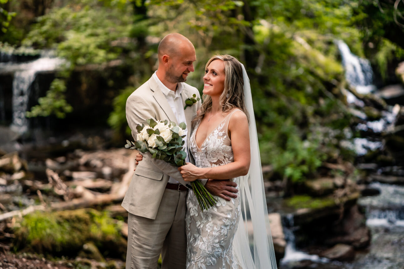 Wedding by a waterfall 